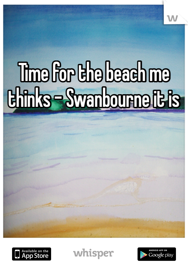 Time for the beach me thinks - Swanbourne it is 