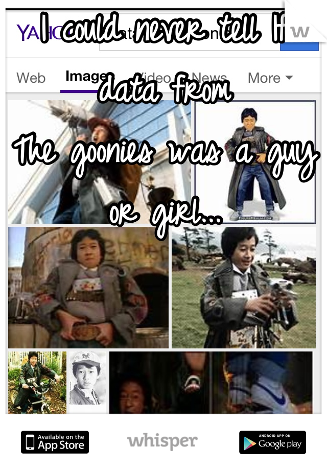 I could never tell If data from
The goonies was a guy or girl...