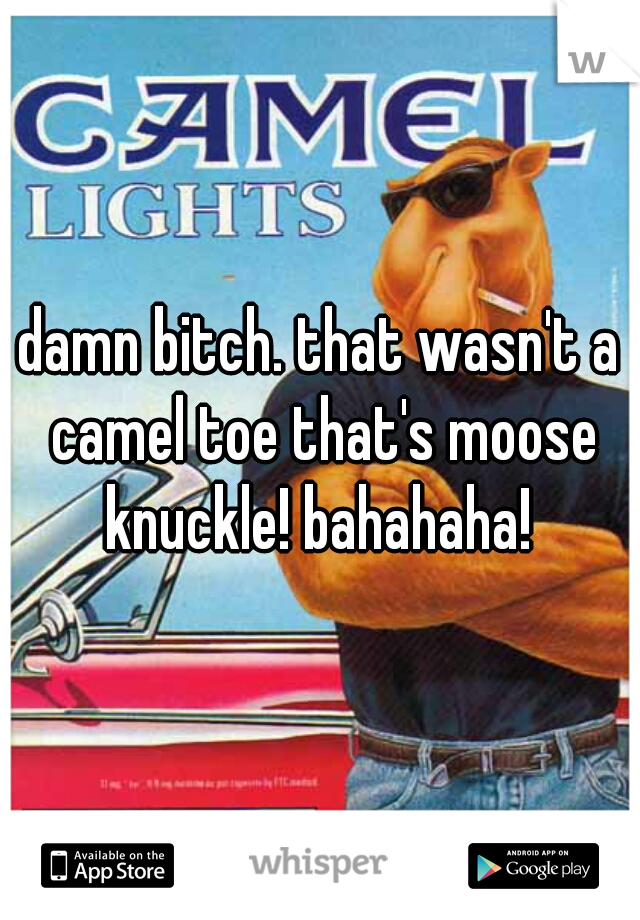 damn bitch. that wasn't a camel toe that's moose knuckle! bahahaha! 