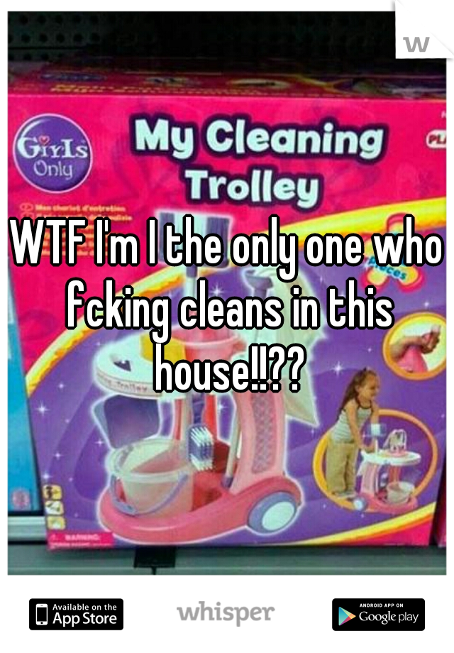 WTF I'm I the only one who fcking cleans in this house!!??