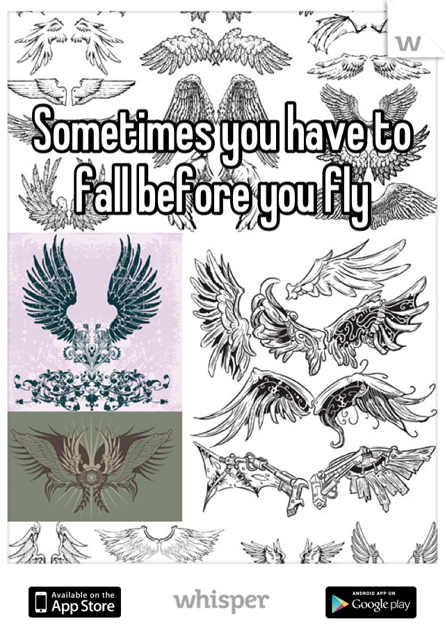 Sometimes you have to fall before you fly