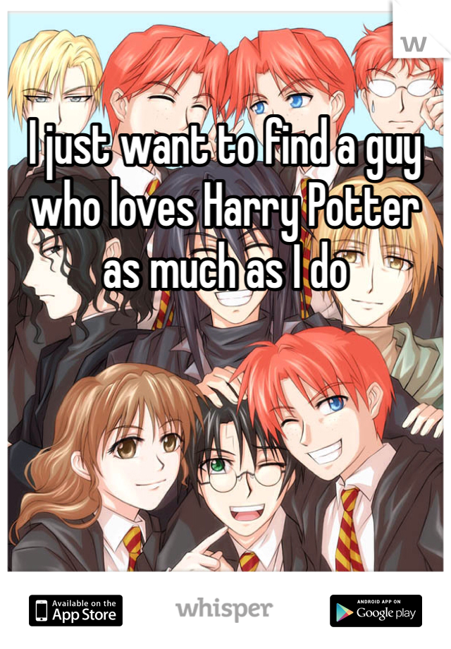 I just want to find a guy who loves Harry Potter as much as I do 