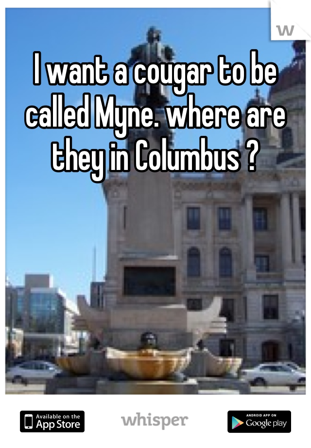 I want a cougar to be called Myne. where are they in Columbus ?
