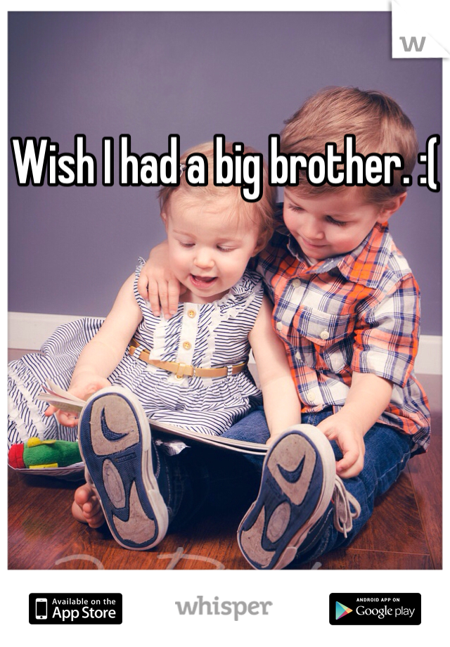 Wish I had a big brother. :( 