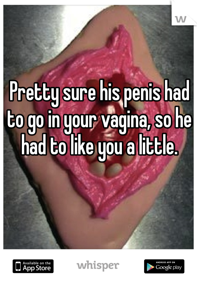 Pretty sure his penis had to go in your vagina, so he had to like you a little. 