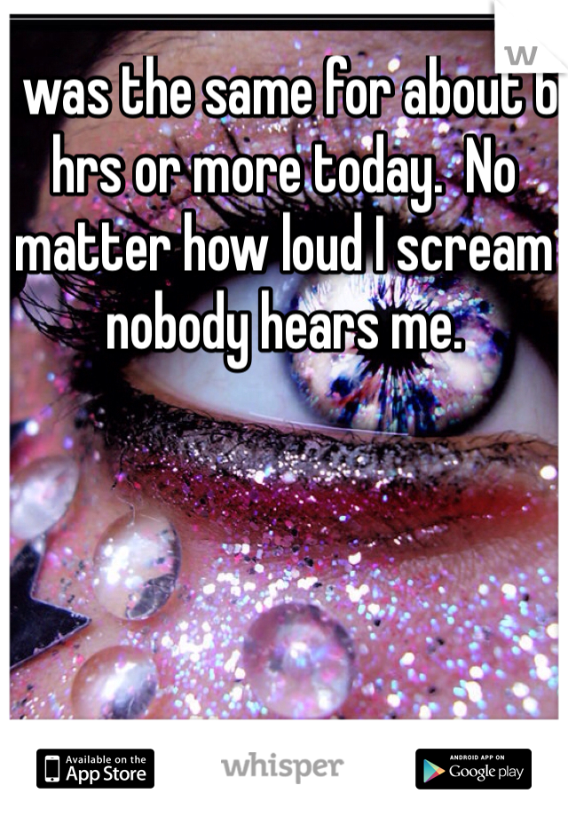 I was the same for about 6 hrs or more today.  No matter how loud I scream nobody hears me.  
