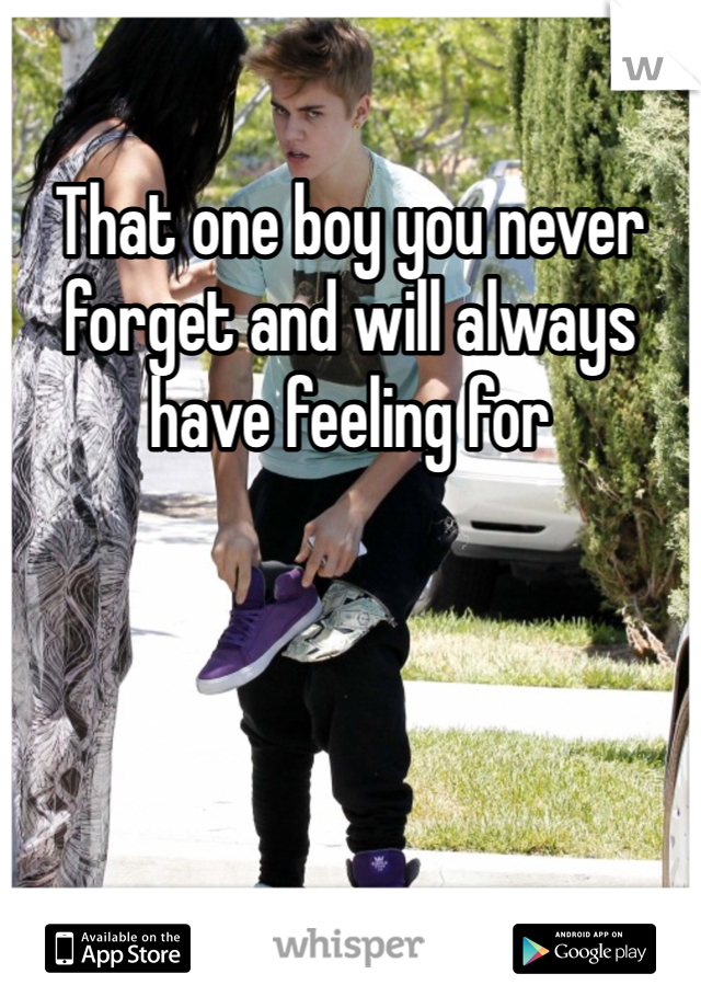 That one boy you never forget and will always have feeling for 