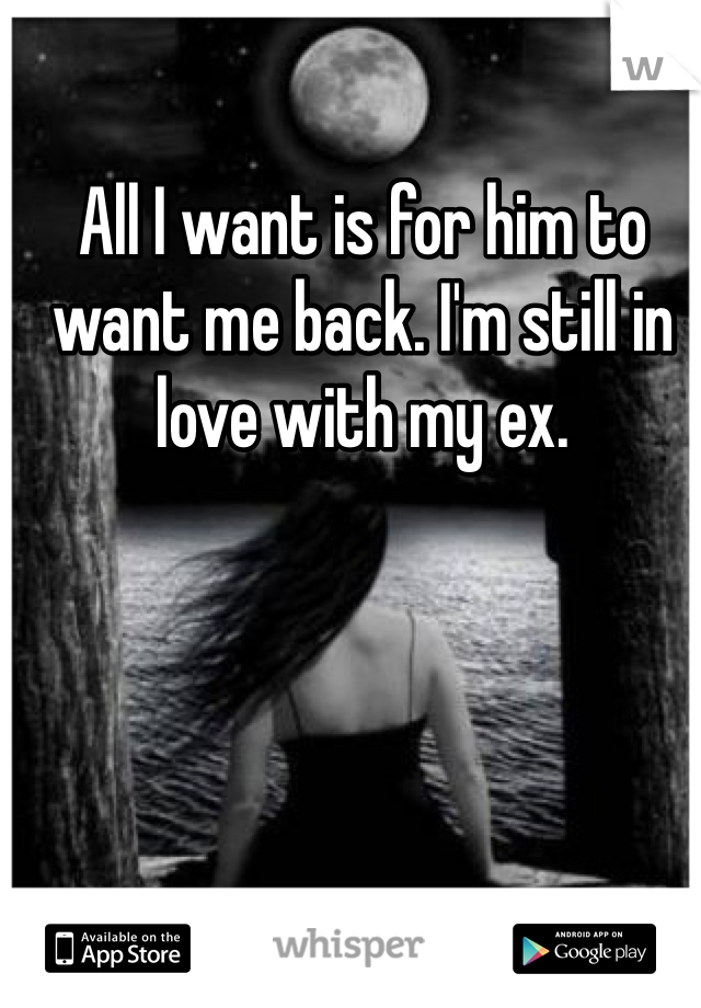 All I want is for him to want me back. I'm still in love with my ex. 