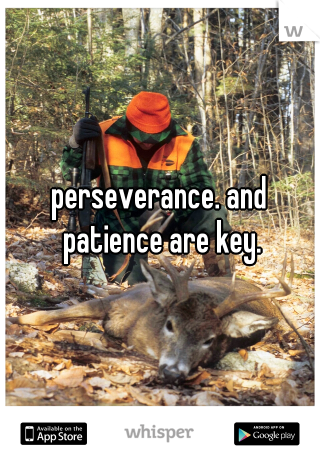 perseverance. and patience are key.