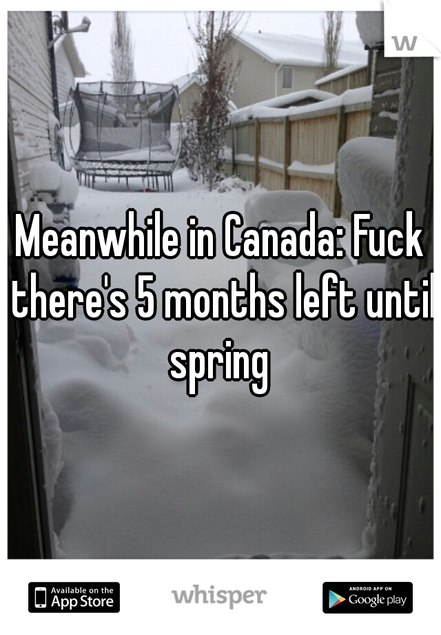 Meanwhile in Canada: Fuck there's 5 months left until spring 