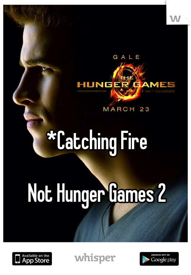 *Catching Fire

Not Hunger Games 2