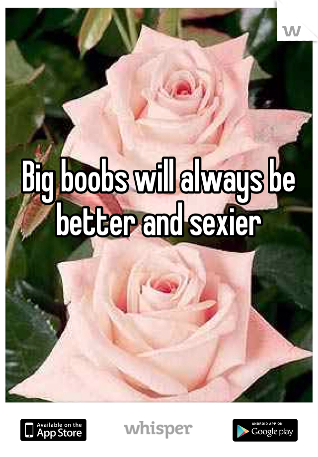 Big boobs will always be better and sexier
