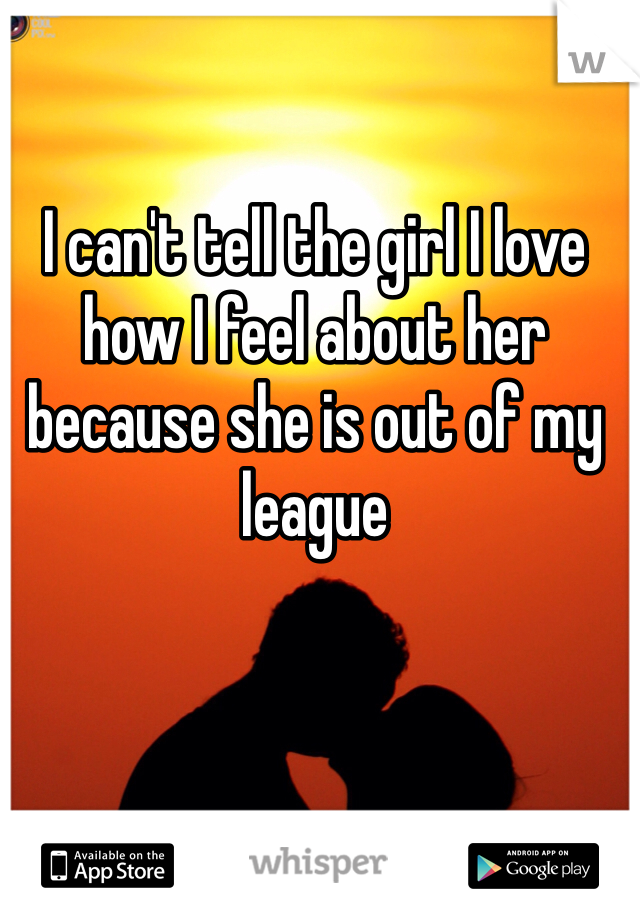 I can't tell the girl I love how I feel about her because she is out of my league