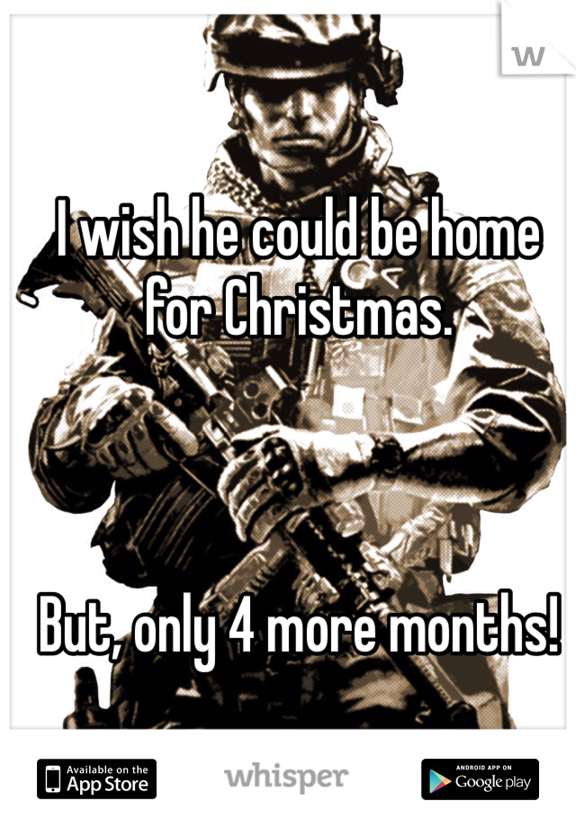 I wish he could be home for Christmas.



But, only 4 more months! 