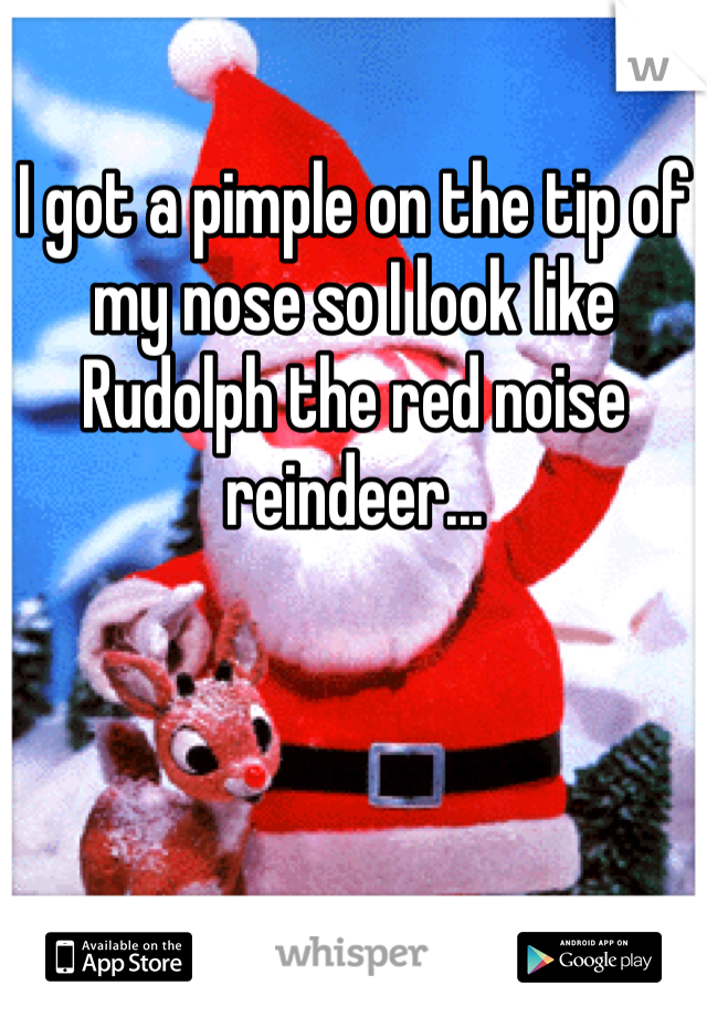 I got a pimple on the tip of my nose so I look like Rudolph the red noise reindeer...
