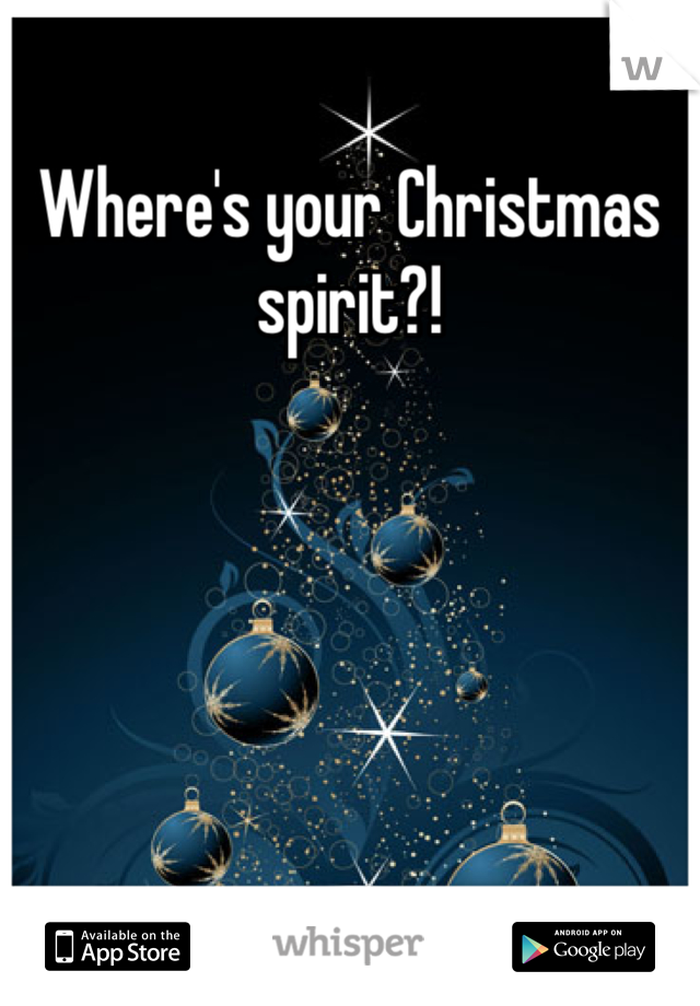 Where's your Christmas spirit?!