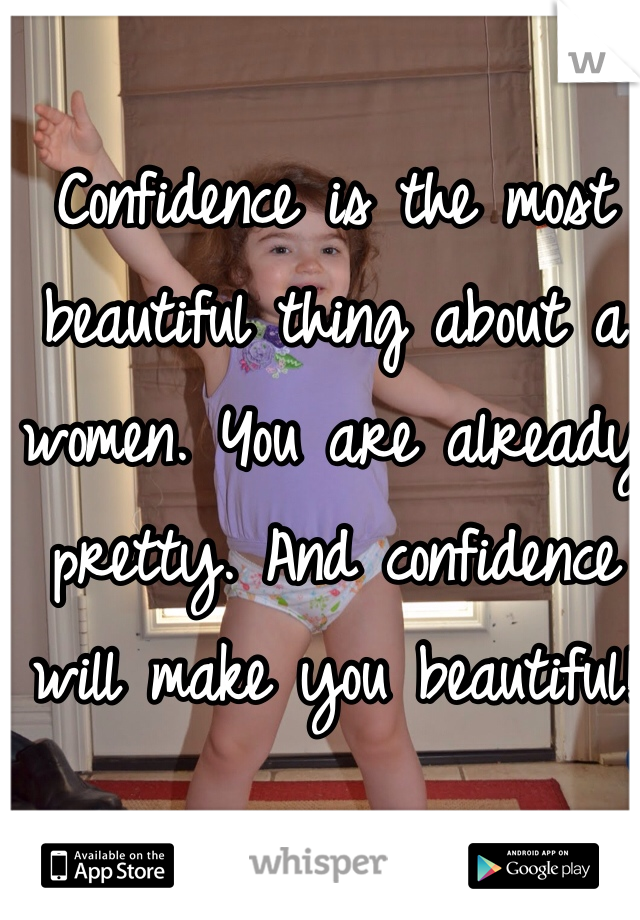 Confidence is the most beautiful thing about a women. You are already pretty. And confidence will make you beautiful! 