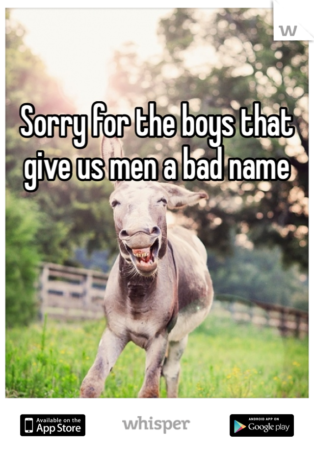 Sorry for the boys that give us men a bad name