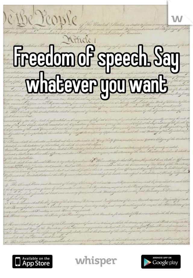 Freedom of speech. Say whatever you want 