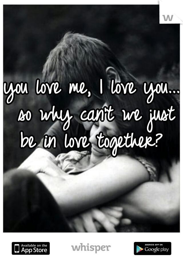 you love me, I love you... so why can't we just be in love together? 