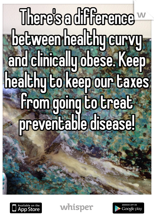 There's a difference between healthy curvy and clinically obese. Keep healthy to keep our taxes from going to treat preventable disease! 