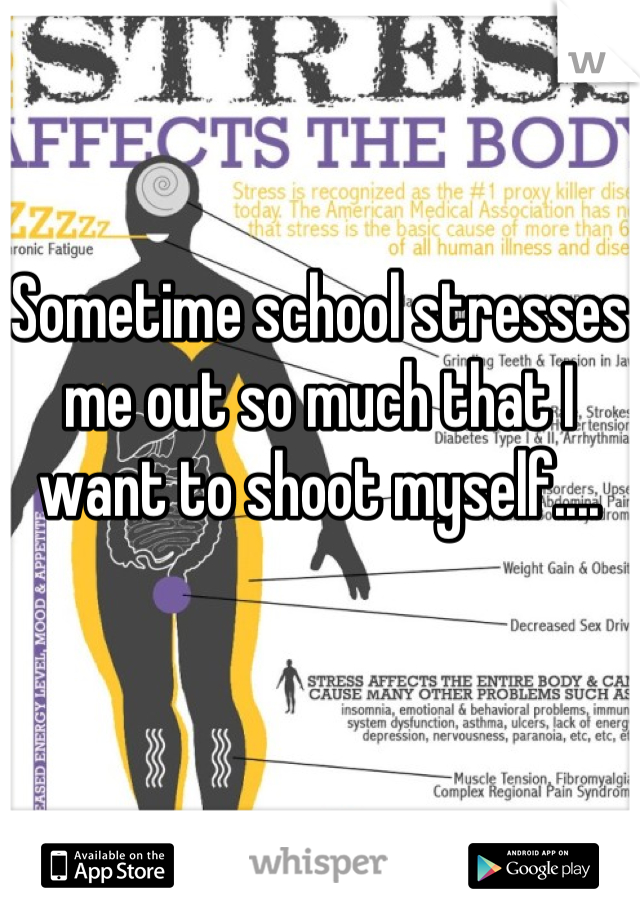 Sometime school stresses me out so much that I want to shoot myself....