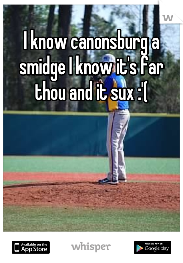 I know canonsburg a smidge I know it's far thou and it sux :'(