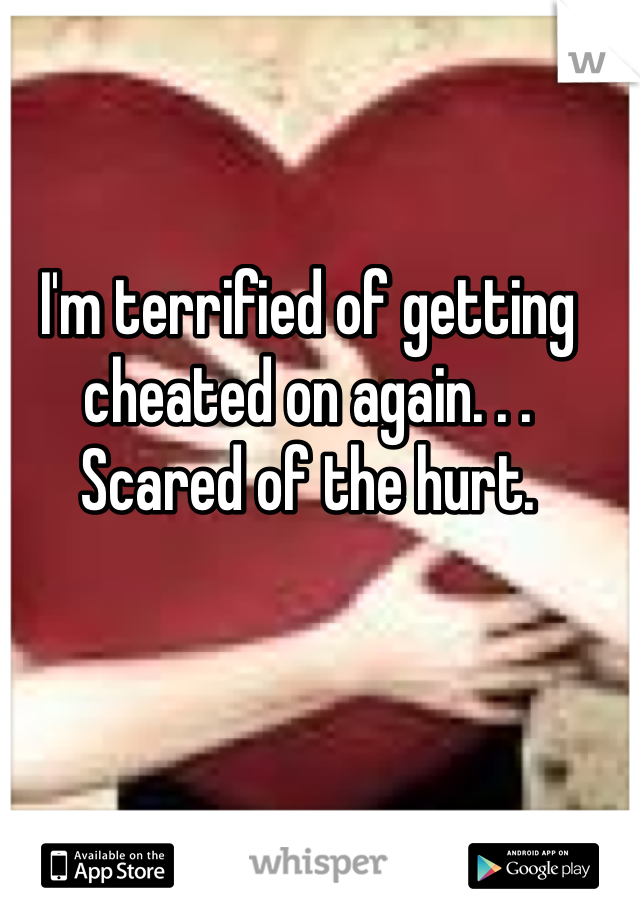 I'm terrified of getting cheated on again. . . Scared of the hurt.
