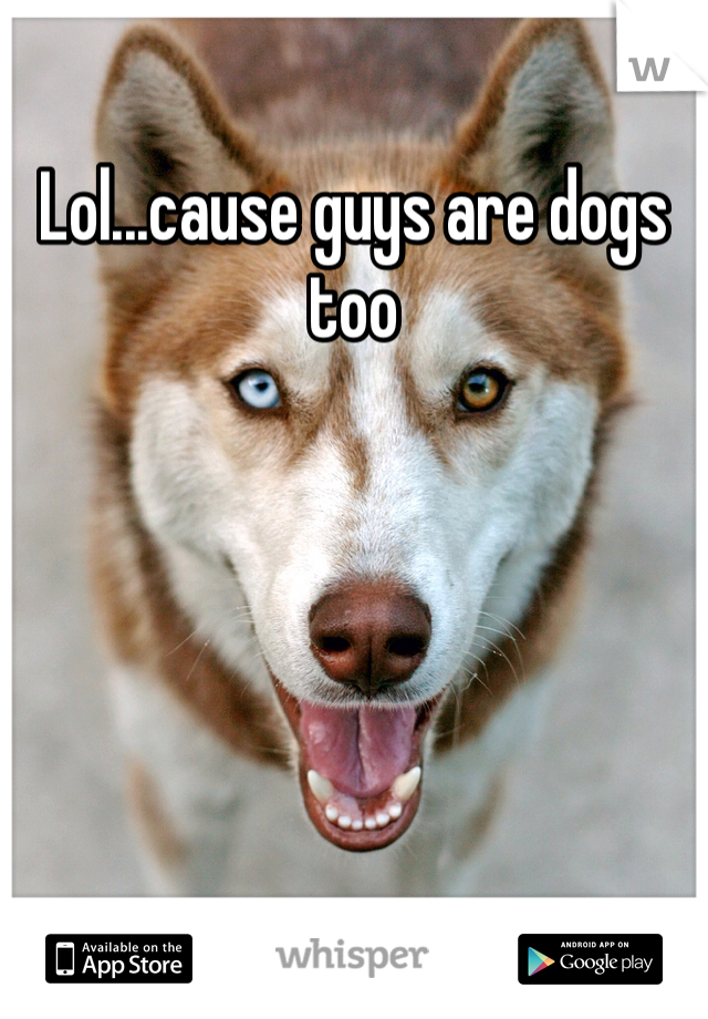 Lol...cause guys are dogs too