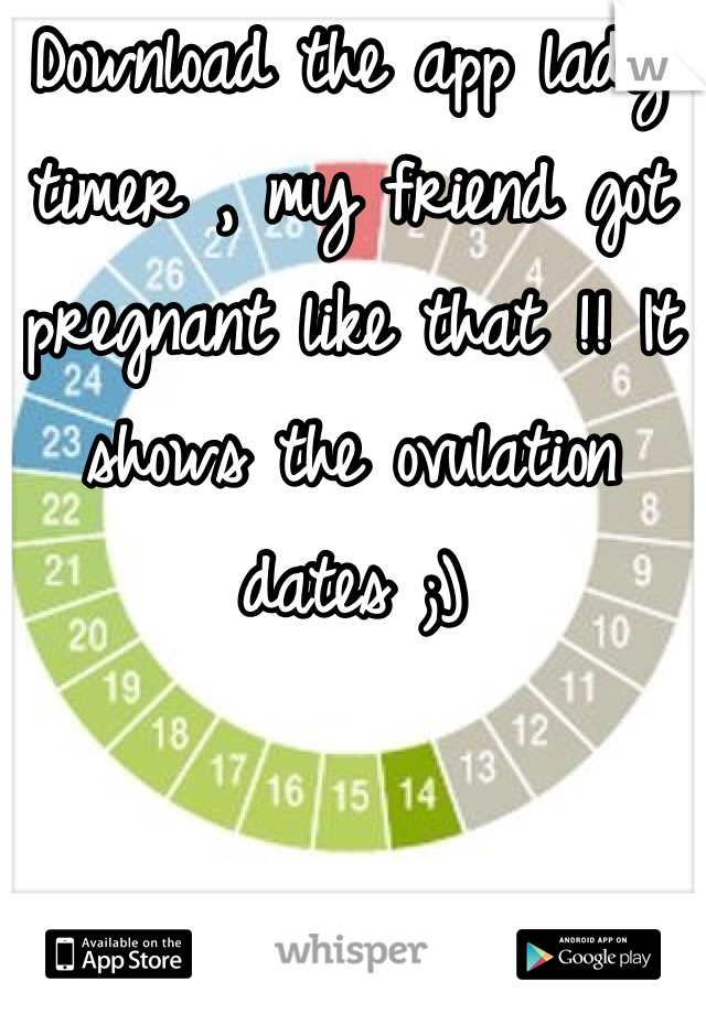 Download the app lady timer , my friend got pregnant like that !! It shows the ovulation dates ;)