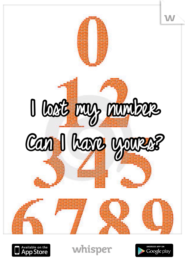 I lost my number
Can I have yours?