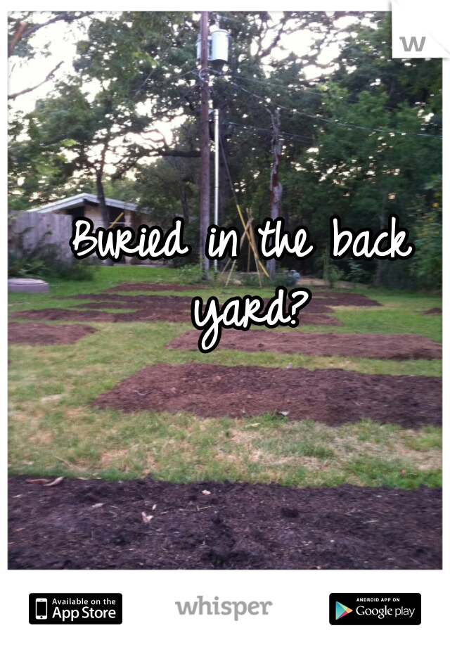 Buried in the back yard?