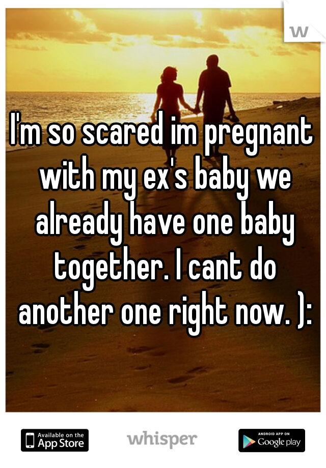 I'm so scared im pregnant with my ex's baby we already have one baby together. I cant do another one right now. ):
