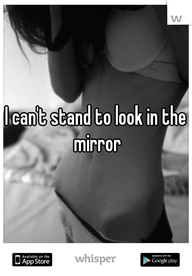 I can't stand to look in the mirror