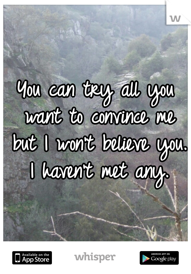 You can try all you want to convince me but I won't believe you. I haven't met any.