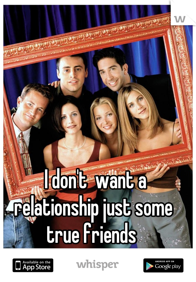  I don't  want a relationship just some true friends 