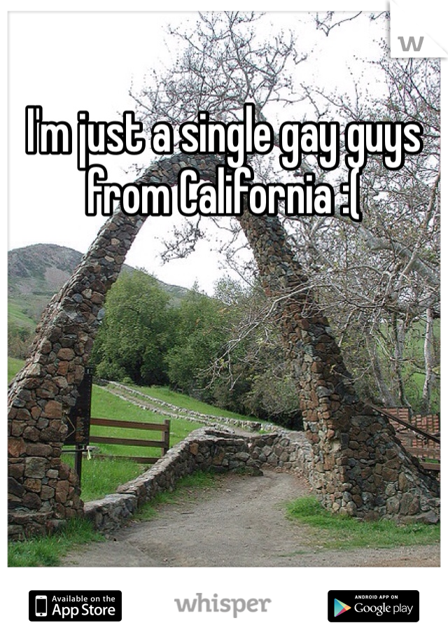 I'm just a single gay guys from California :(