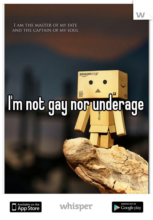 I'm not gay nor underage