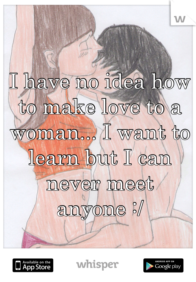 I have no idea how to make love to a woman... I want to learn but I can never meet anyone :/