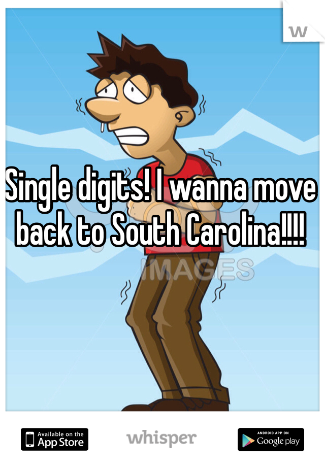 Single digits! I wanna move back to South Carolina!!!! 