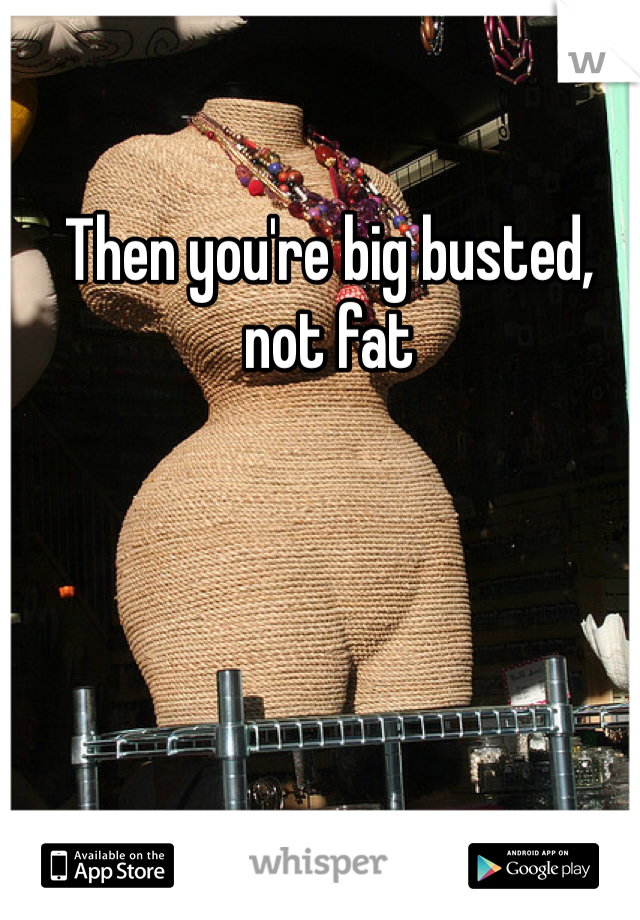 Then you're big busted, not fat