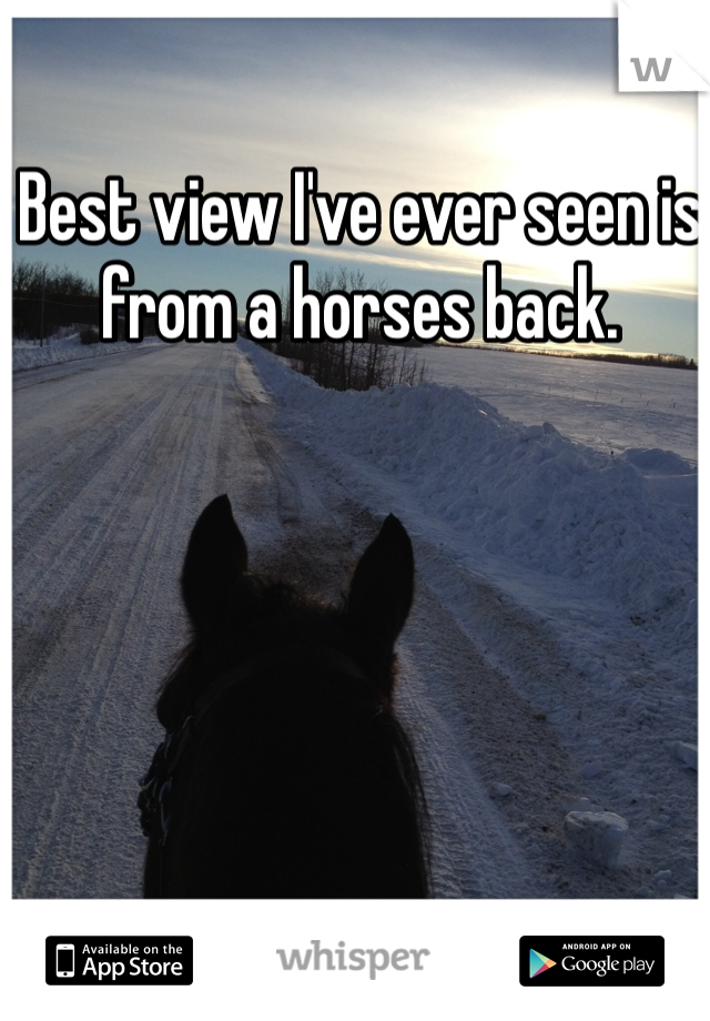 Best view I've ever seen is from a horses back. 