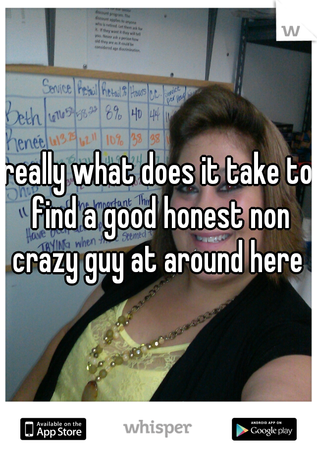 really what does it take to find a good honest non crazy guy at around here 