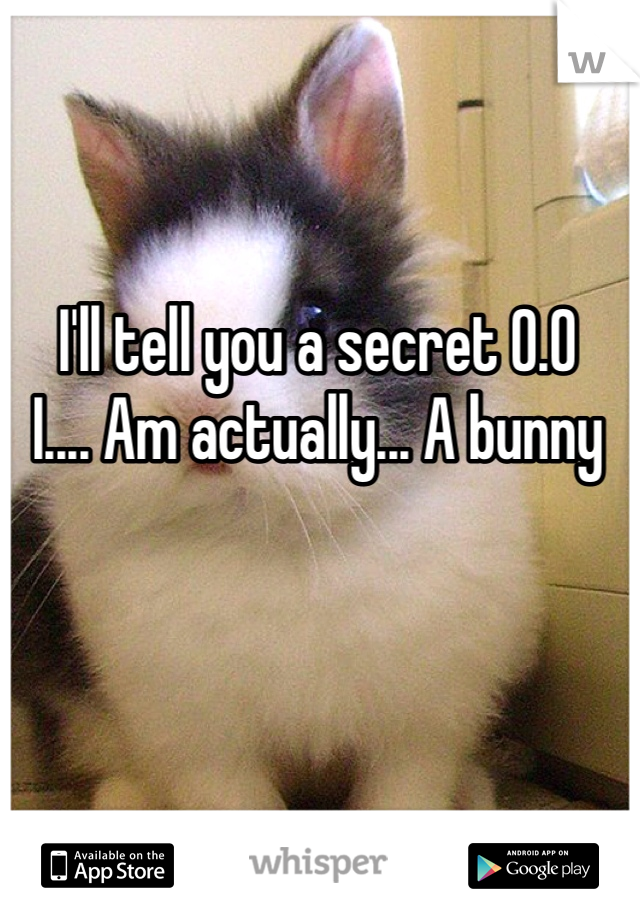 I'll tell you a secret 0.0
I.... Am actually... A bunny