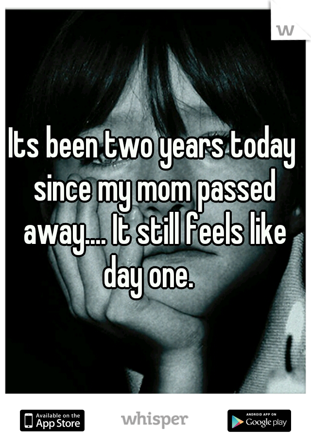 Its been two years today since my mom passed away.... It still feels like day one.  
