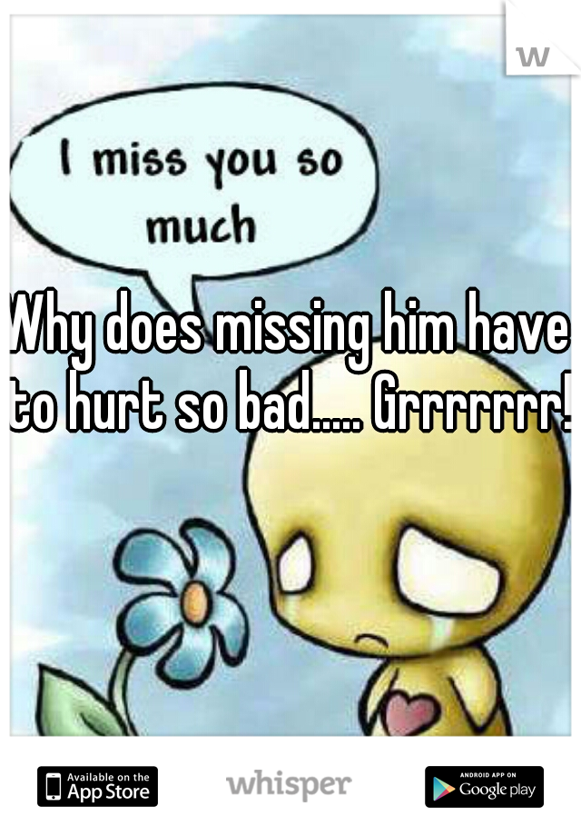 Why does missing him have to hurt so bad..... Grrrrrrr!  