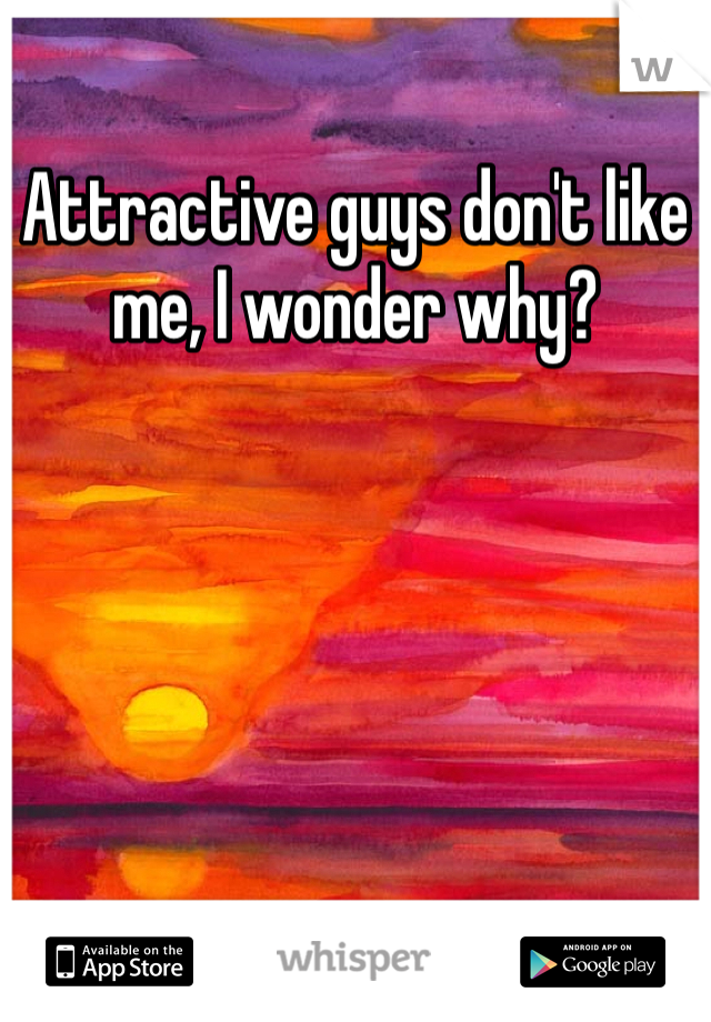 Attractive guys don't like me, I wonder why?
