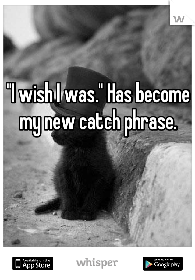 "I wish I was." Has become my new catch phrase.