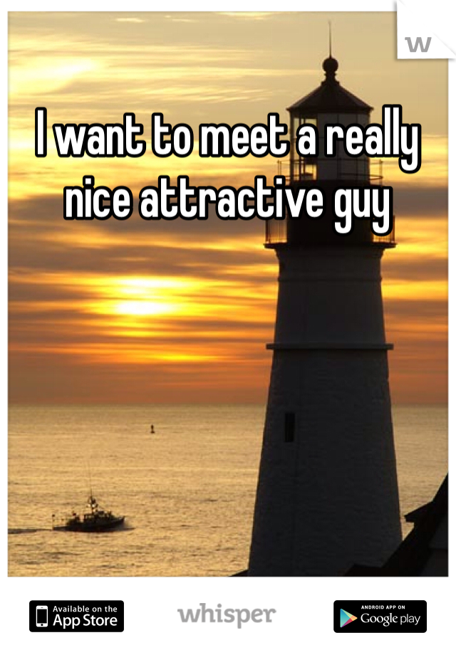 I want to meet a really nice attractive guy