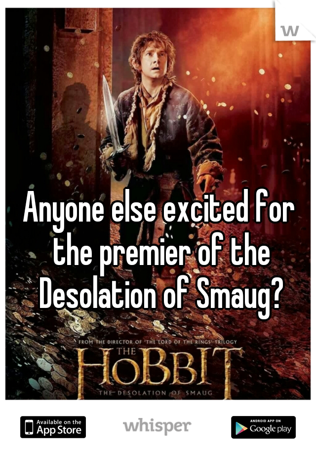 Anyone else excited for the premier of the Desolation of Smaug?